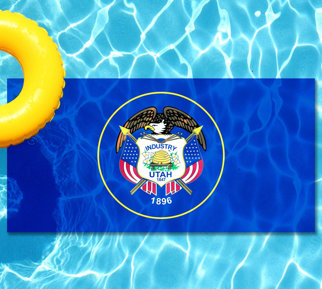 Slick Woody's Cornhole Co. State Flag Pool Tattoo Utah State Flag Underwater Pool Mat