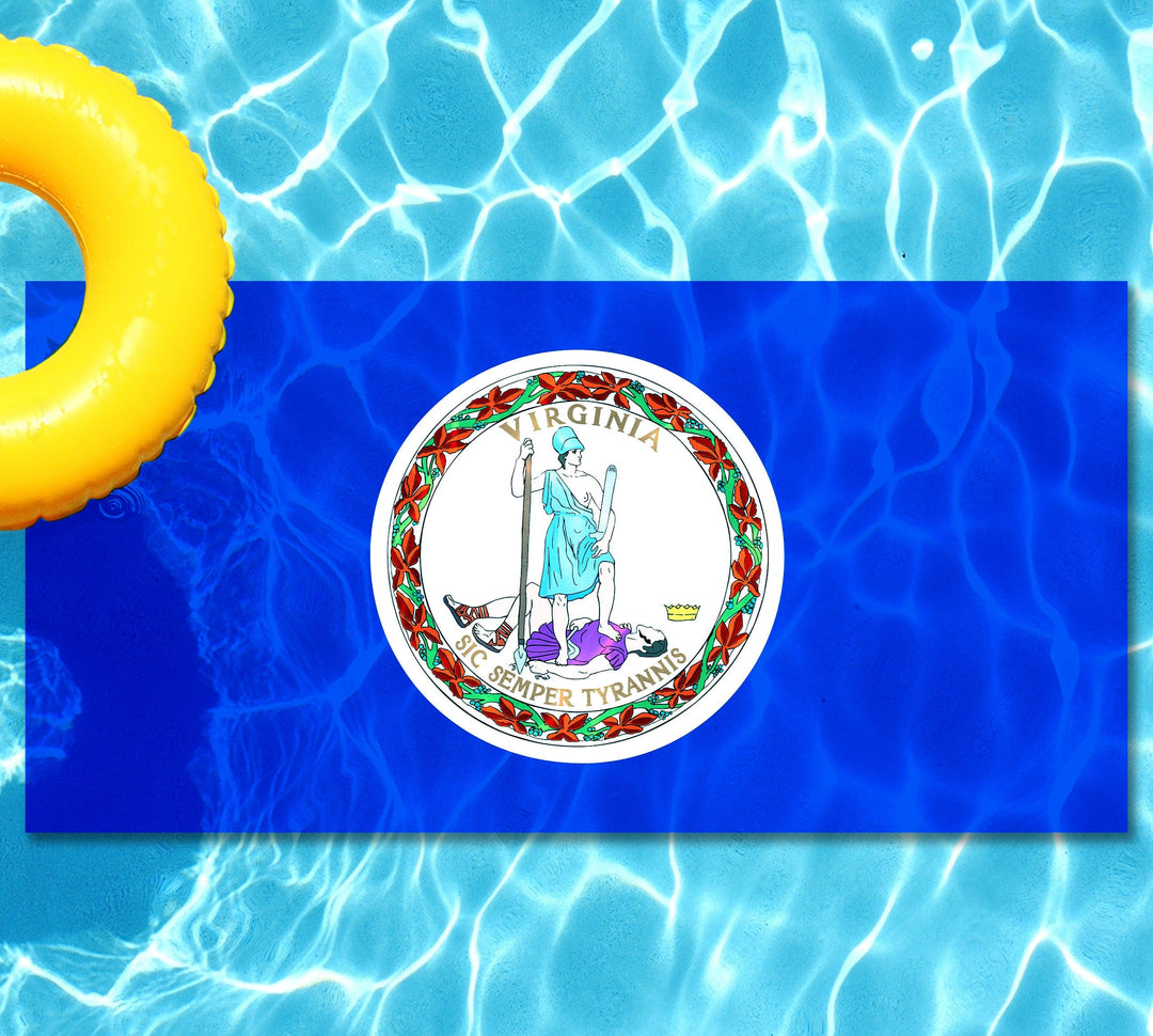 Slick Woody's Cornhole Co. State Flag Pool Tattoo Virginia State Flag Underwater Pool Mat