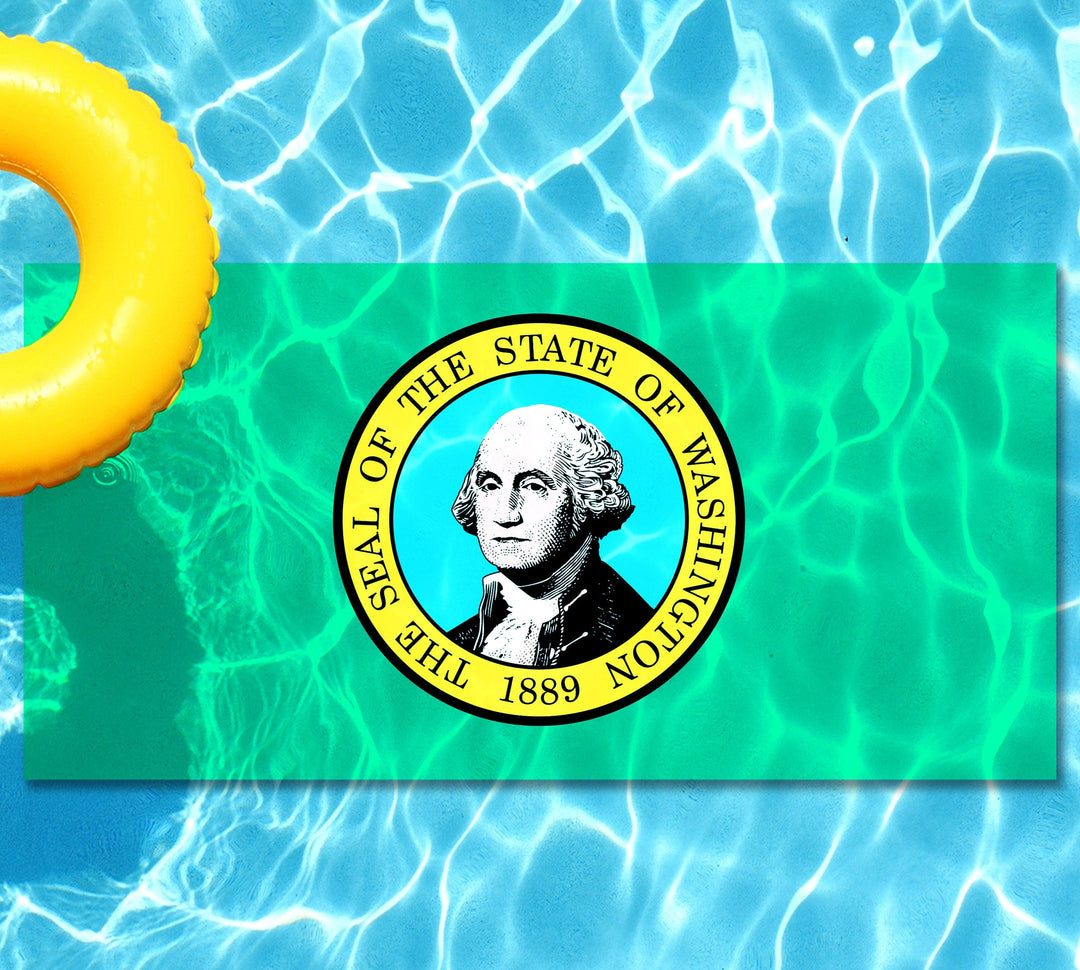 Slick Woody's Cornhole Co. State Flag Pool Tattoo Washington State Flag Underwater Pool Mat