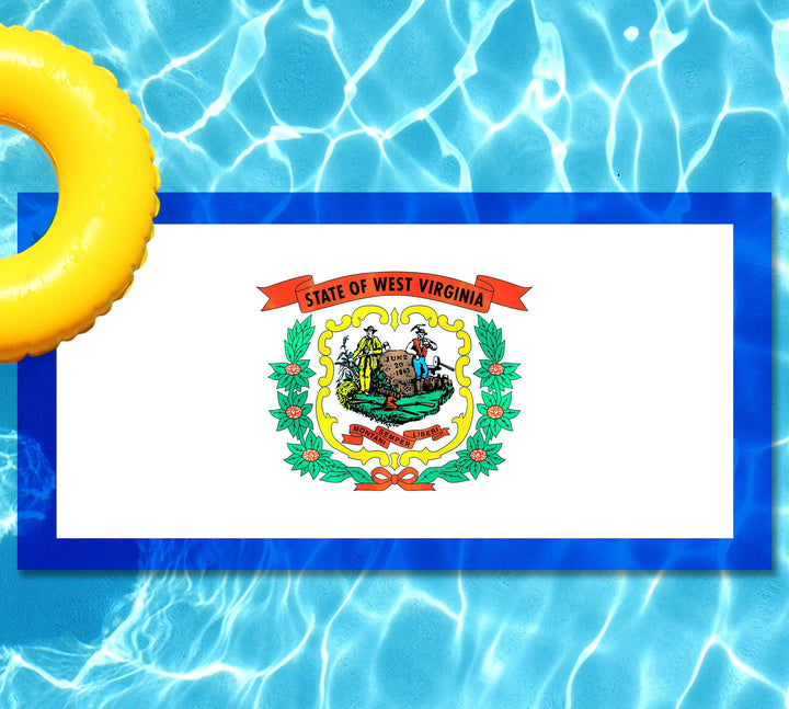 Slick Woody's Cornhole Co. State Flag Pool Tattoo West Virginia State Flag Underwater Pool Mat
