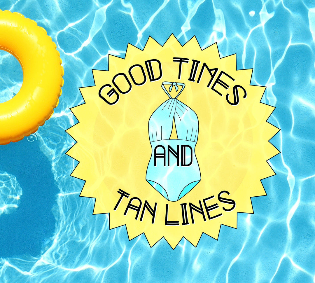 Slick Woody's Cornhole Co. Summer Sayings Pool Tattoo Good Times And Tan Lines Underwater Pool Mat Tattoo