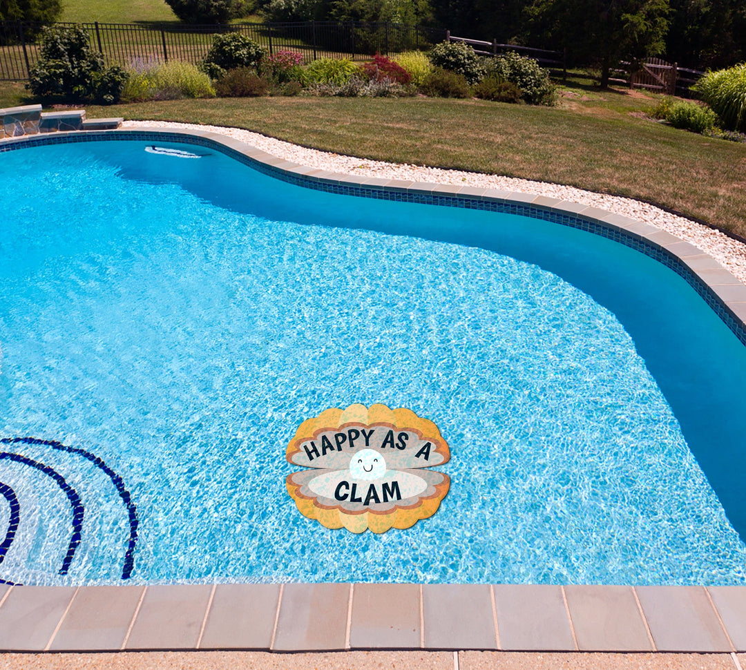Slick Woody's Cornhole Co. Summer Sayings Pool Tattoo Happy As A Clam Underwater Pool Mat Tattoo