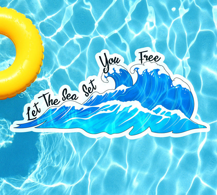 Slick Woody's Cornhole Co. Summer Sayings Pool Tattoo Let The Sea Set You Free Underwater Pool Mat Tattoo