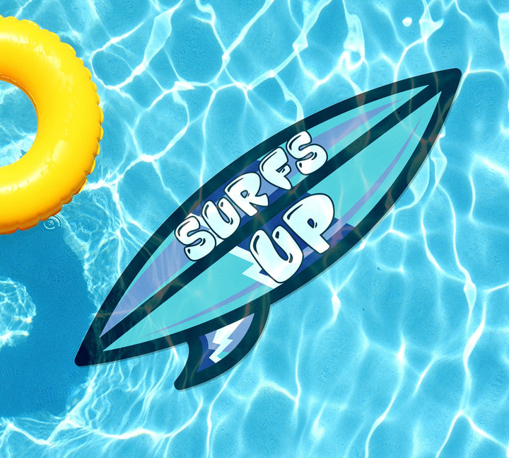 Slick Woody's Cornhole Co. Summer Sayings Pool Tattoo Surfs Up (Blue) Underwater Pool Mat Tattoo
