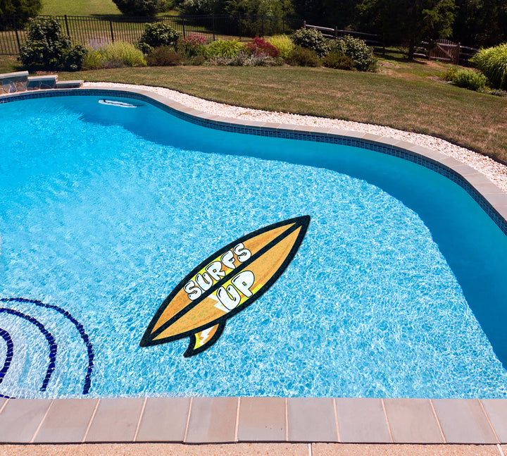 Slick Woody's Cornhole Co. Summer Sayings Pool Tattoo Surfs Up (Orange) Underwater Pool Mat Tattoo