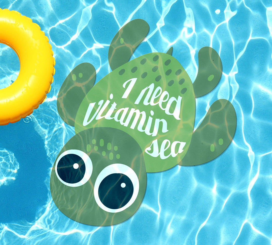 Slick Woody's Cornhole Co. Summer Sayings Pool Tattoo Vitamin Sea Underwater Pool Mat Tattoo