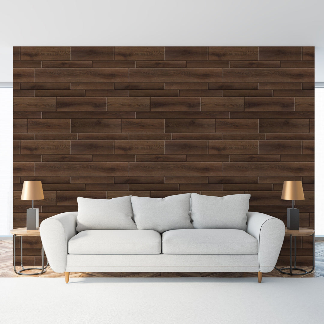 Slick Woody’s Dark Wood Planks Peel and Stick Wallpaper