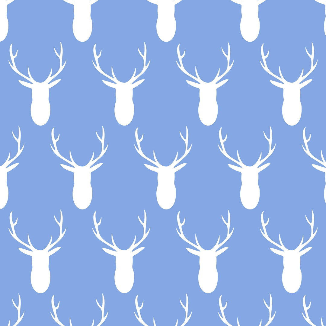 Slick Woody’s Deer Heads Blue Peel and Stick Wallpaper