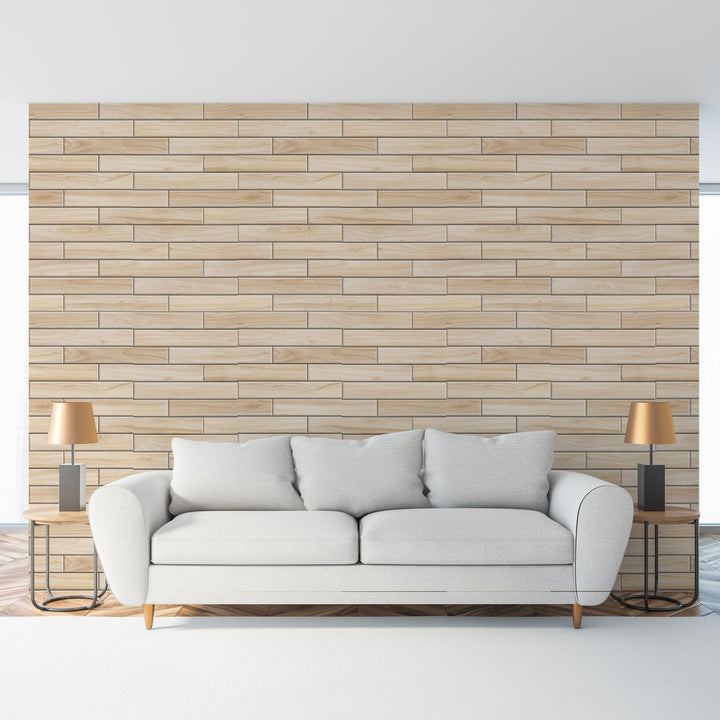 Slick Woody’s Light Wood Planks Peel and Stick Wallpaper