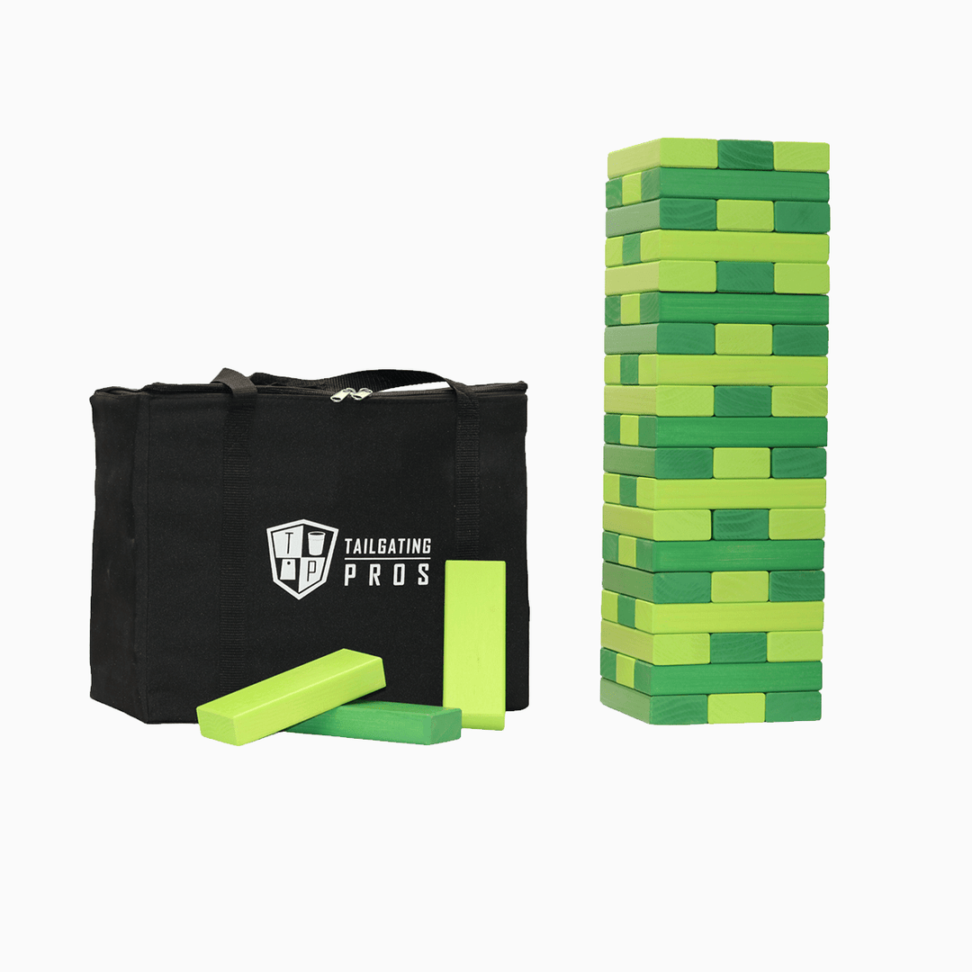 Slick Woody's Lime Green / Kelly Green Tailgating Pros Giant Toppling Timbers with Carrying Case