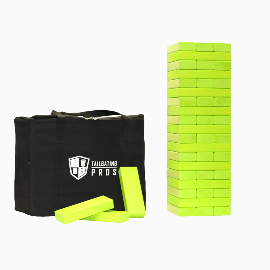 Slick Woody's Lime Green / Lime Green Tailgating Pros Giant Toppling Timbers with Carrying Case