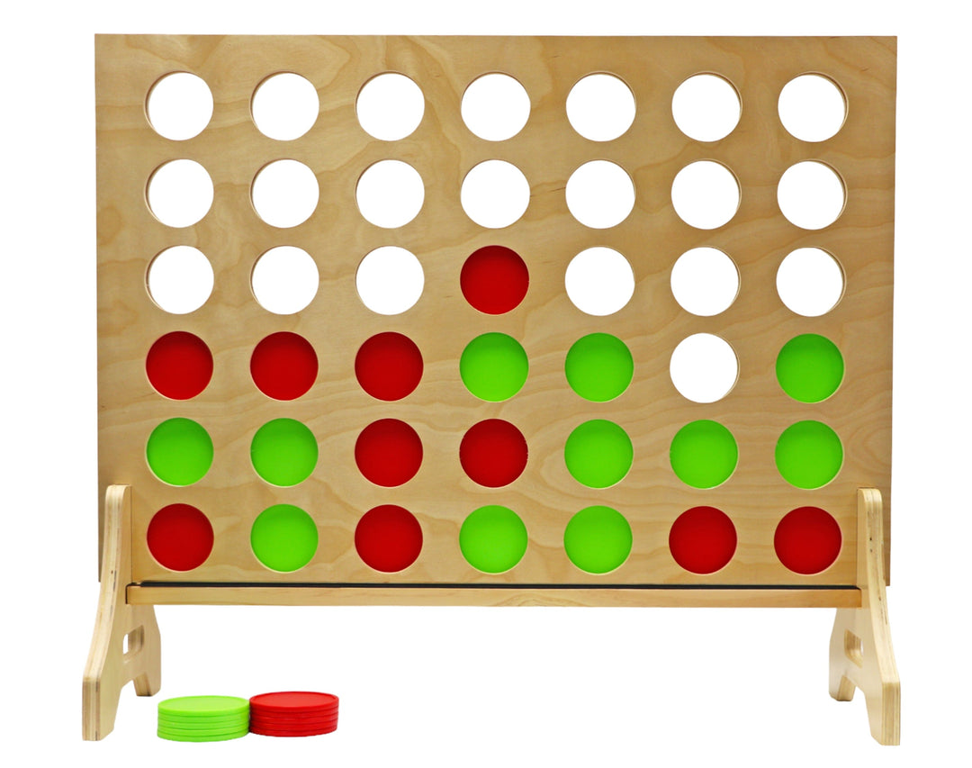Slick Woody's Lime Green / Red Tailgating Pros Natural Giant 4 in a Row
