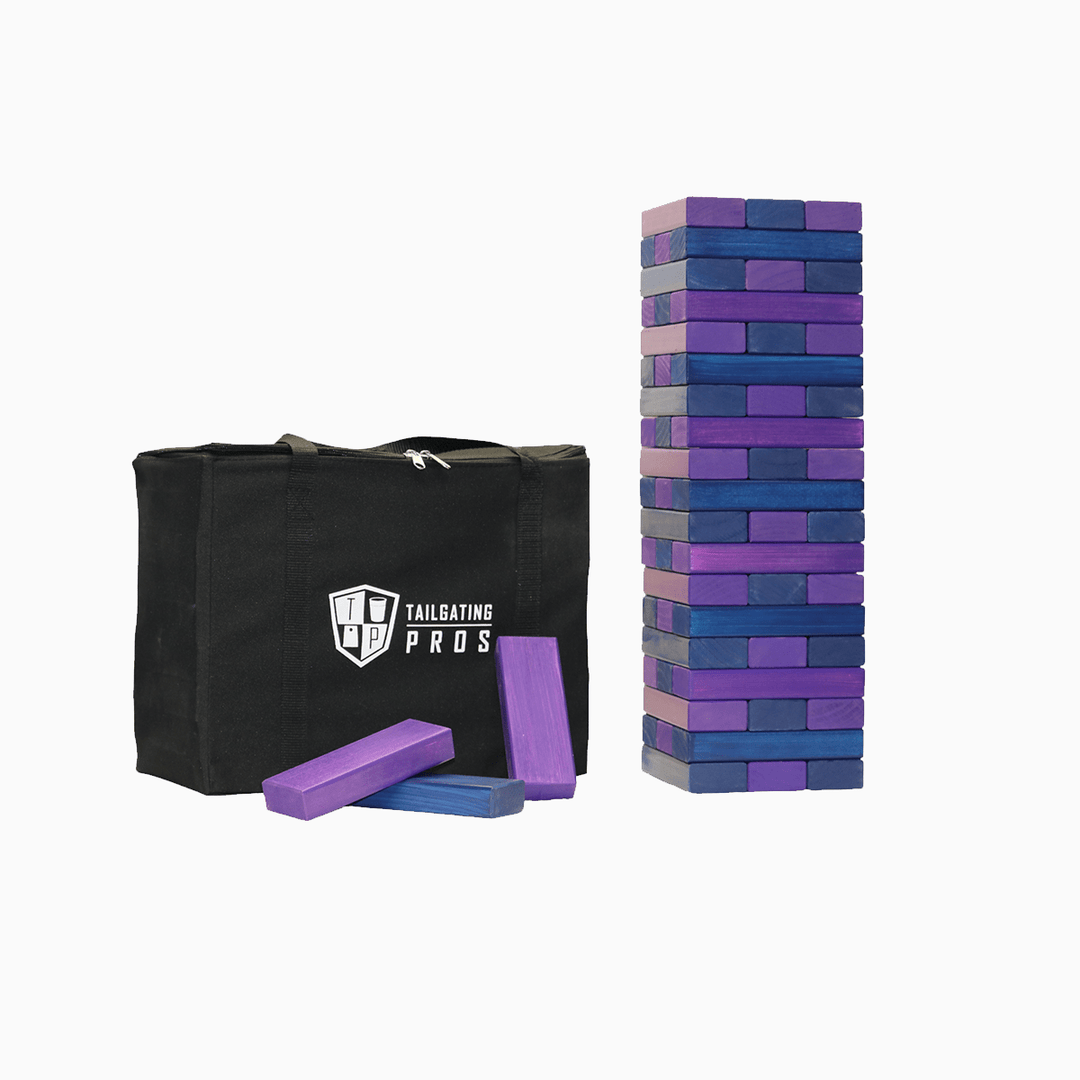 Slick Woody's Navy / Purple Tailgating Pros Giant Toppling Timbers with Carrying Case