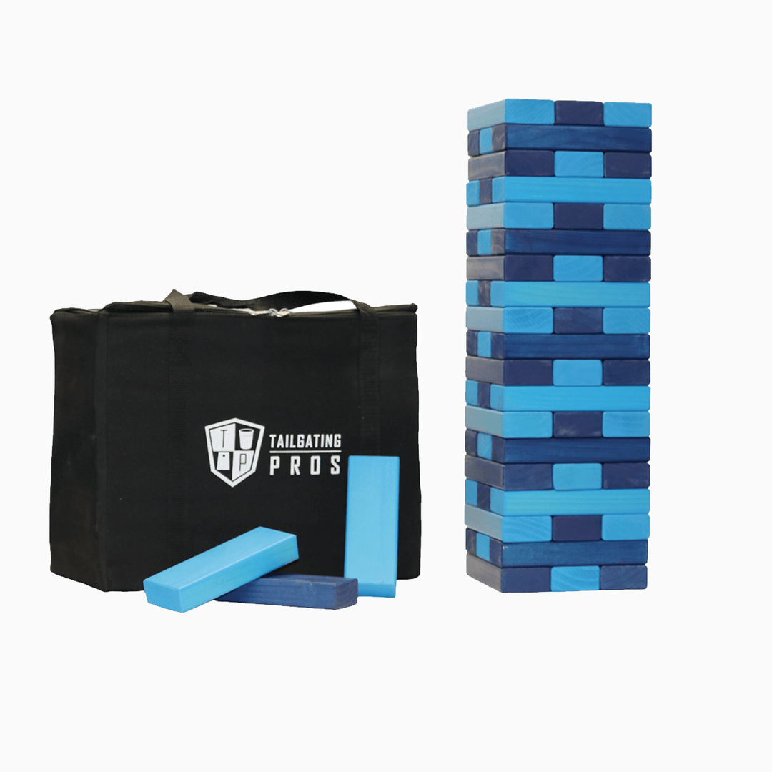 Slick Woody's Navy / Turquoise Tailgating Pros Giant Toppling Timbers with Carrying Case