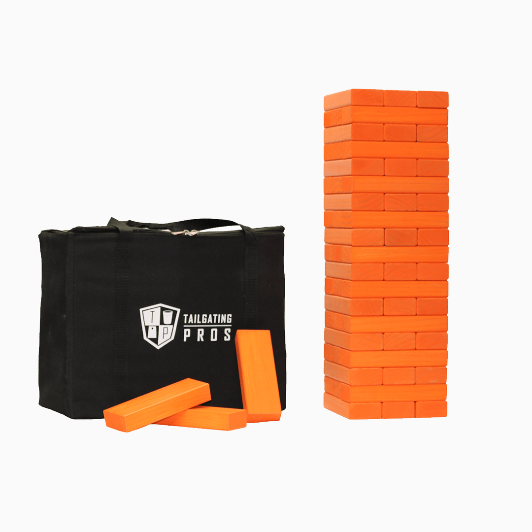 Slick Woody's Orange / Orange Tailgating Pros Giant Toppling Timbers with Carrying Case