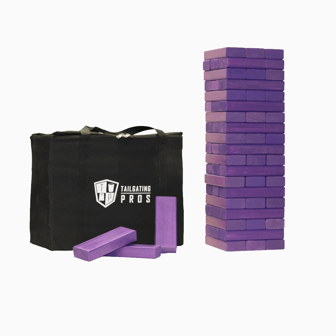 Slick Woody's Purple / Purple Tailgating Pros Giant Toppling Timbers with Carrying Case