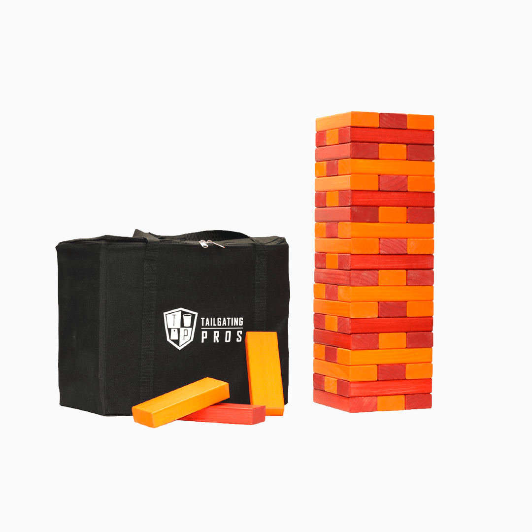 Slick Woody's Red / Orange Tailgating Pros Giant Toppling Timbers with Carrying Case