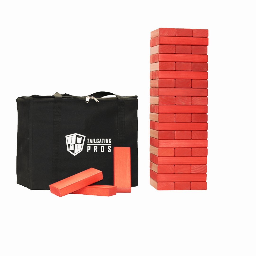 Slick Woody's Red / Red Tailgating Pros Giant Toppling Timbers with Carrying Case