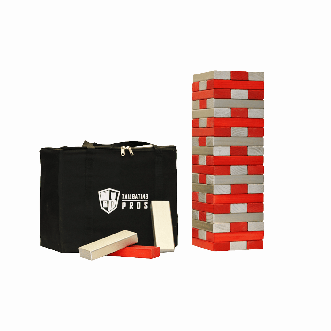 Slick Woody's Red / Silver Tailgating Pros Giant Toppling Timbers with Carrying Case