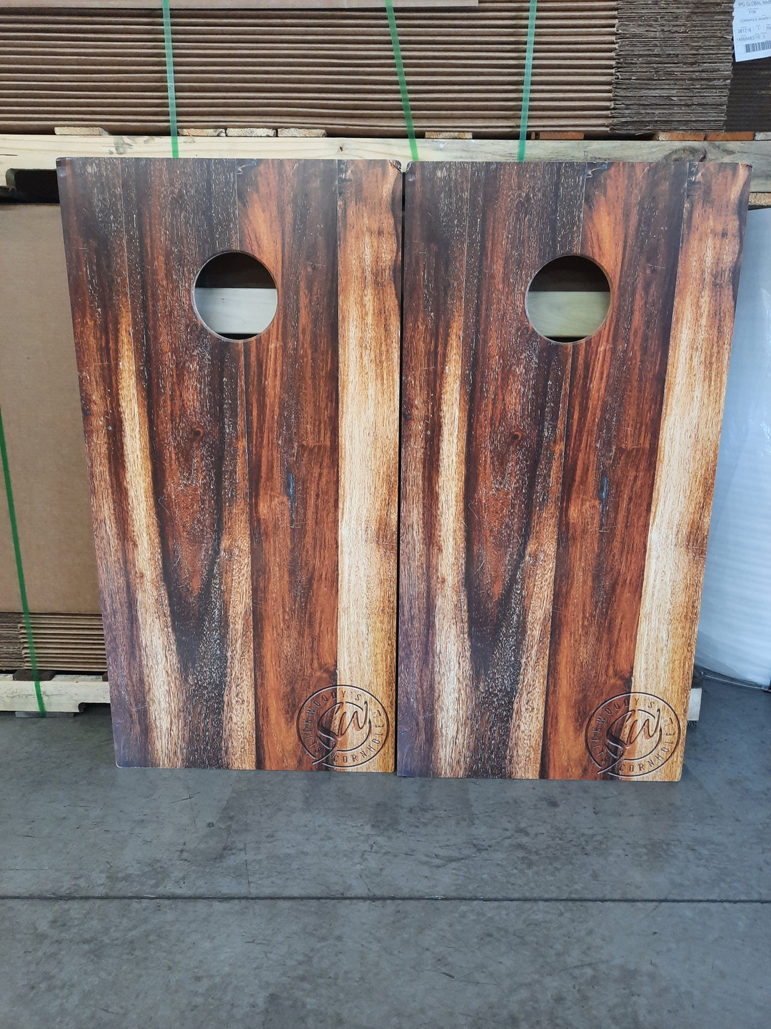 Slick Woody’s Scratch and Dent Scratch and Dent 2x4 Treated Oak Premium Regulation Cornhole Board Set (Includes 8 Bags)/ SD028