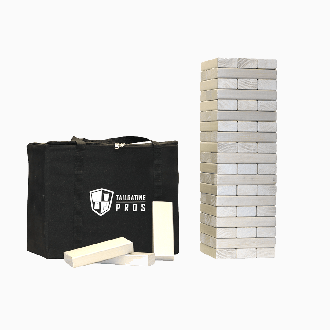 Slick Woody's Silver / Silver Tailgating Pros Giant Toppling Timbers with Carrying Case
