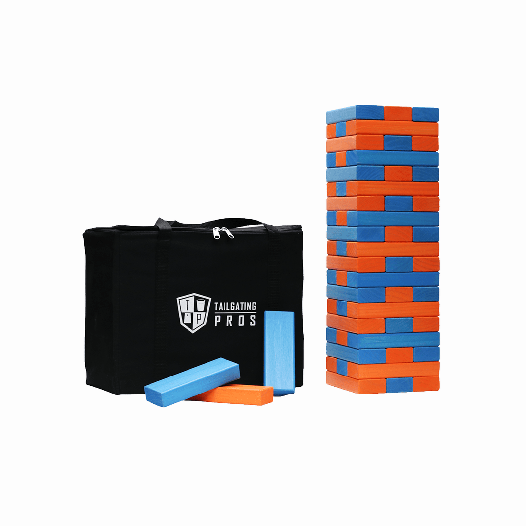 Slick Woody's Turquoise / Orange Tailgating Pros Giant Toppling Timbers with Carrying Case