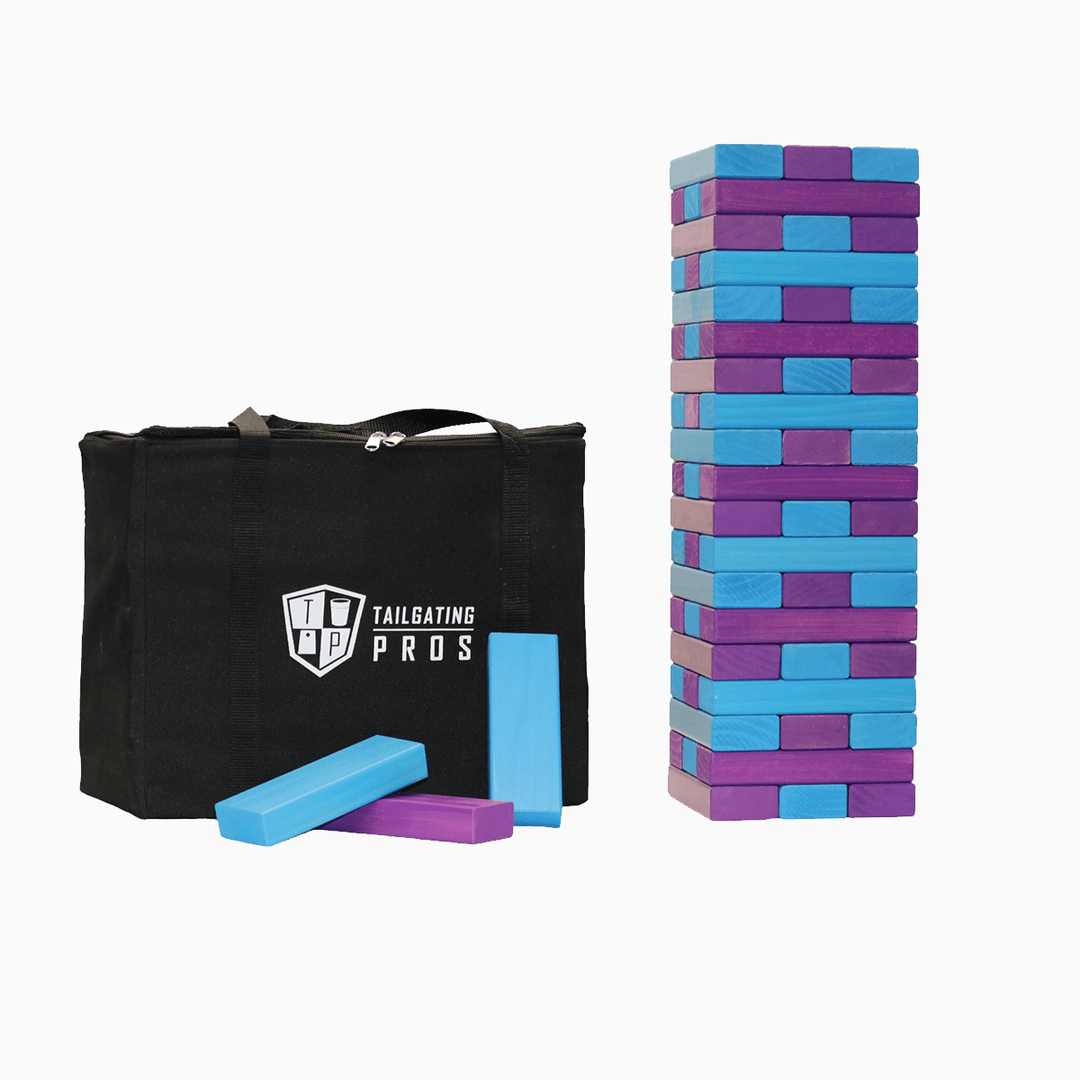 Slick Woody's Turquoise / Purple Tailgating Pros Giant Toppling Timbers with Carrying Case
