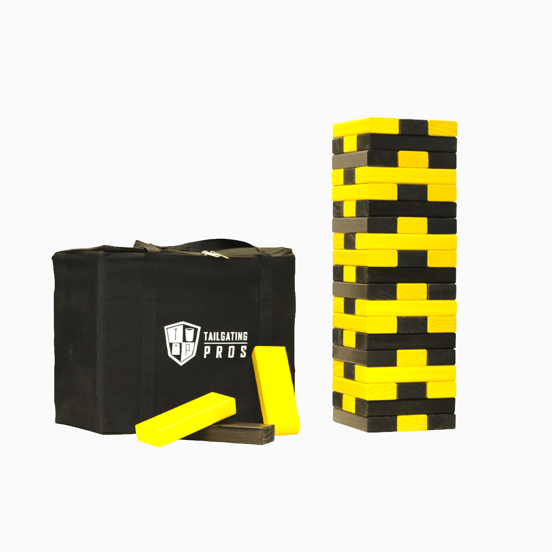 Slick Woody's Yellow / Black Tailgating Pros Giant Toppling Timbers with Carrying Case