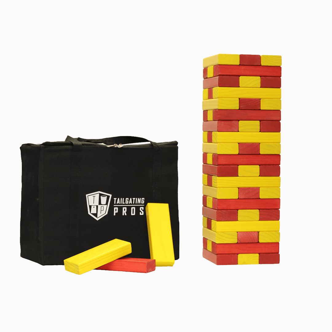 Slick Woody's Yellow / Red Tailgating Pros Giant Toppling Timbers with Carrying Case